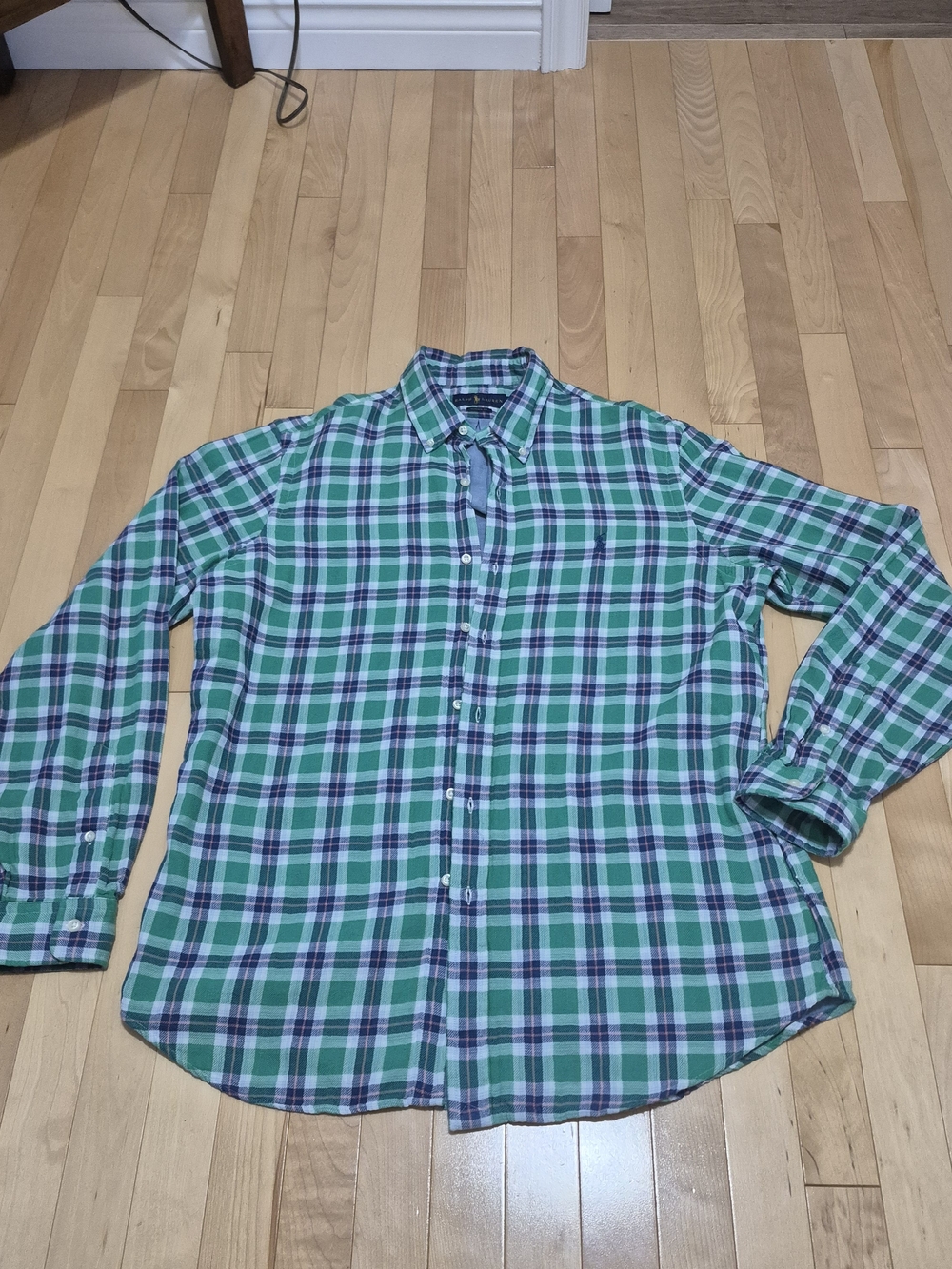 Ralph Lauren Green and Blue Plaid Button-Down Shirt